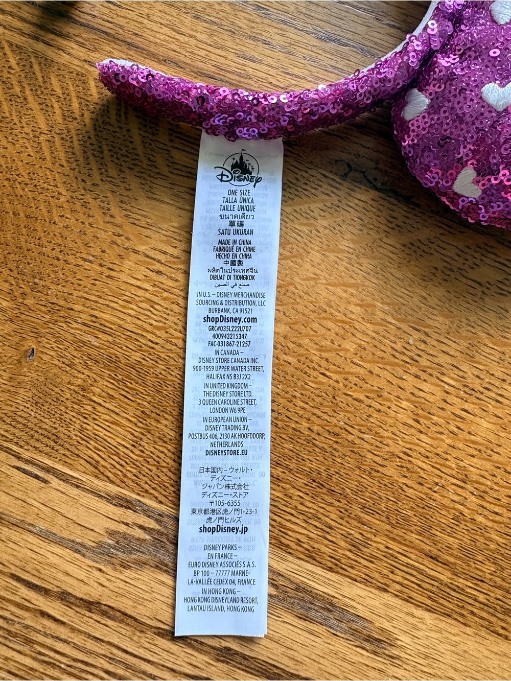 2022 Hot Pink/magenta Heart and Sequin Disney Minnie Mouse Ears - Picture 4 of 10